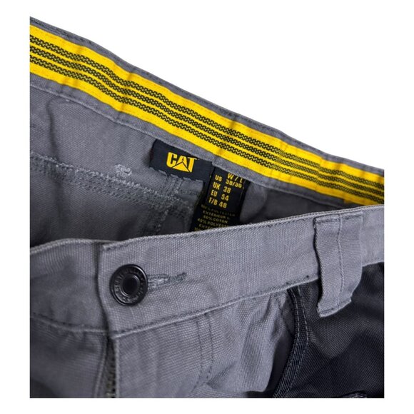 CATERPILLAR CAT Double Front Gray Work Carpenter Tools Pants Mens 38x30 - Picture 2 of 4